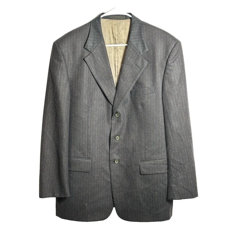 Tallia Men’s 100% Worsted/Laine Wool SZ 42 Waist 38 Pinstriped 3 Buttons Office